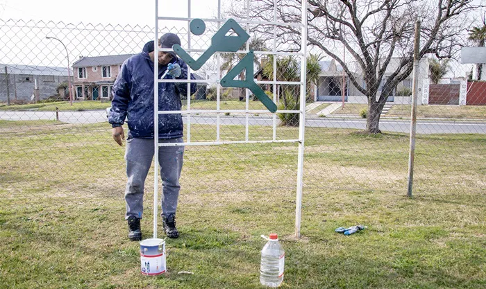 Trabajos en pista de atletismo