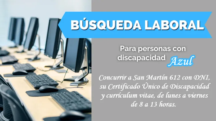 Convocatoria laboral para personas con discapacidad