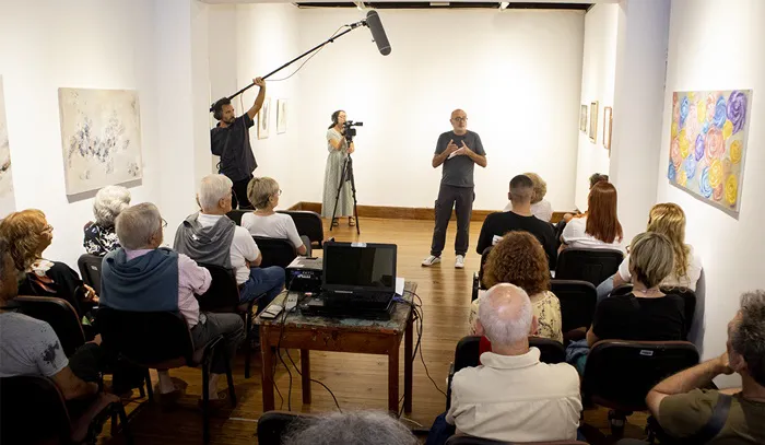 Grabación proyección película de Gardel
