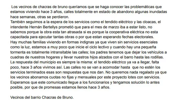 Queja de vecinos