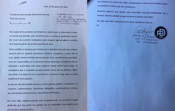 Nota presentada