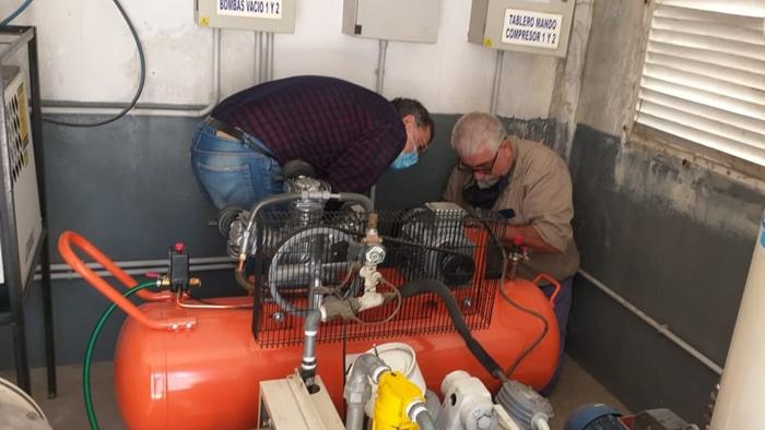 Preparando el compresor